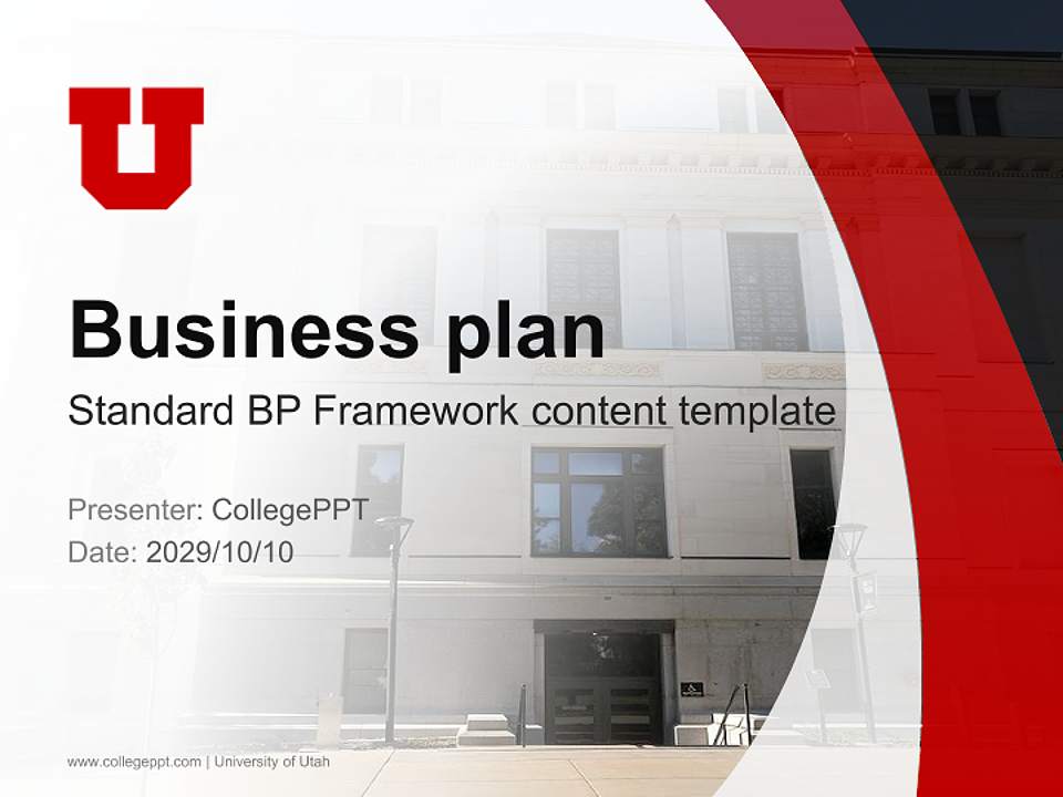 University of Utah Competition/Entrepreneurship Contest PPT Template4:3 ratio PPT effect preview image9