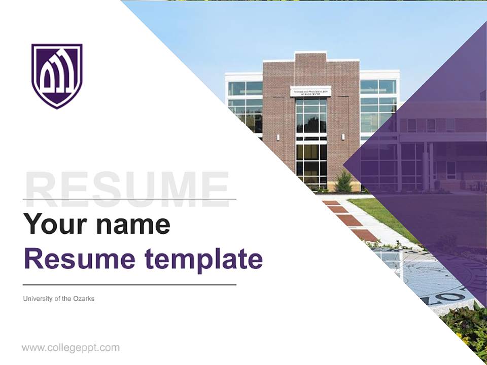 University of the Ozarks Resume PPT Template4:3 ratio PPT effect preview image5