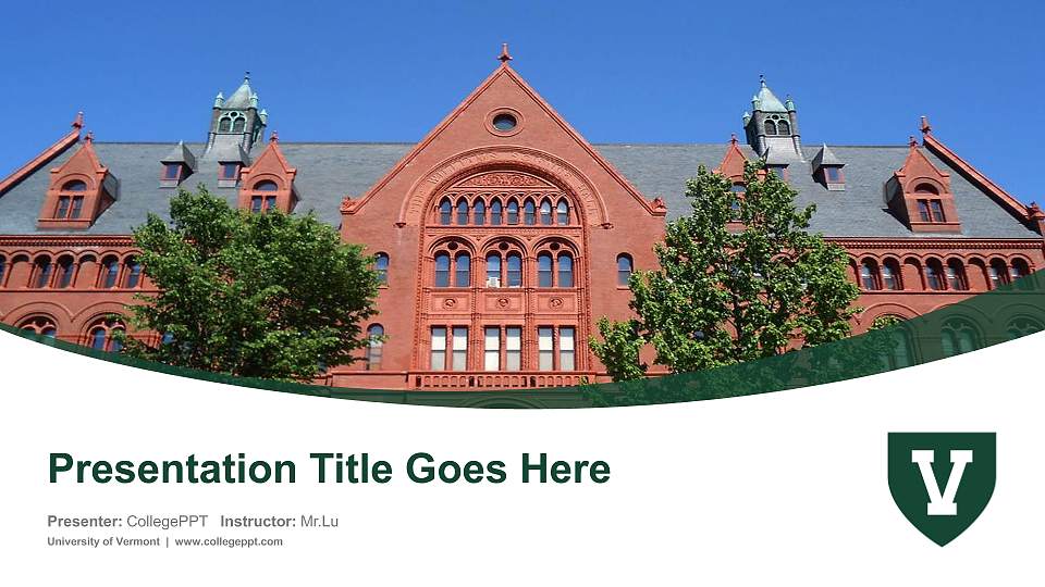 University of Vermont Course/Courseware Creation PPT Template16:9 ratio PPT effect preview image