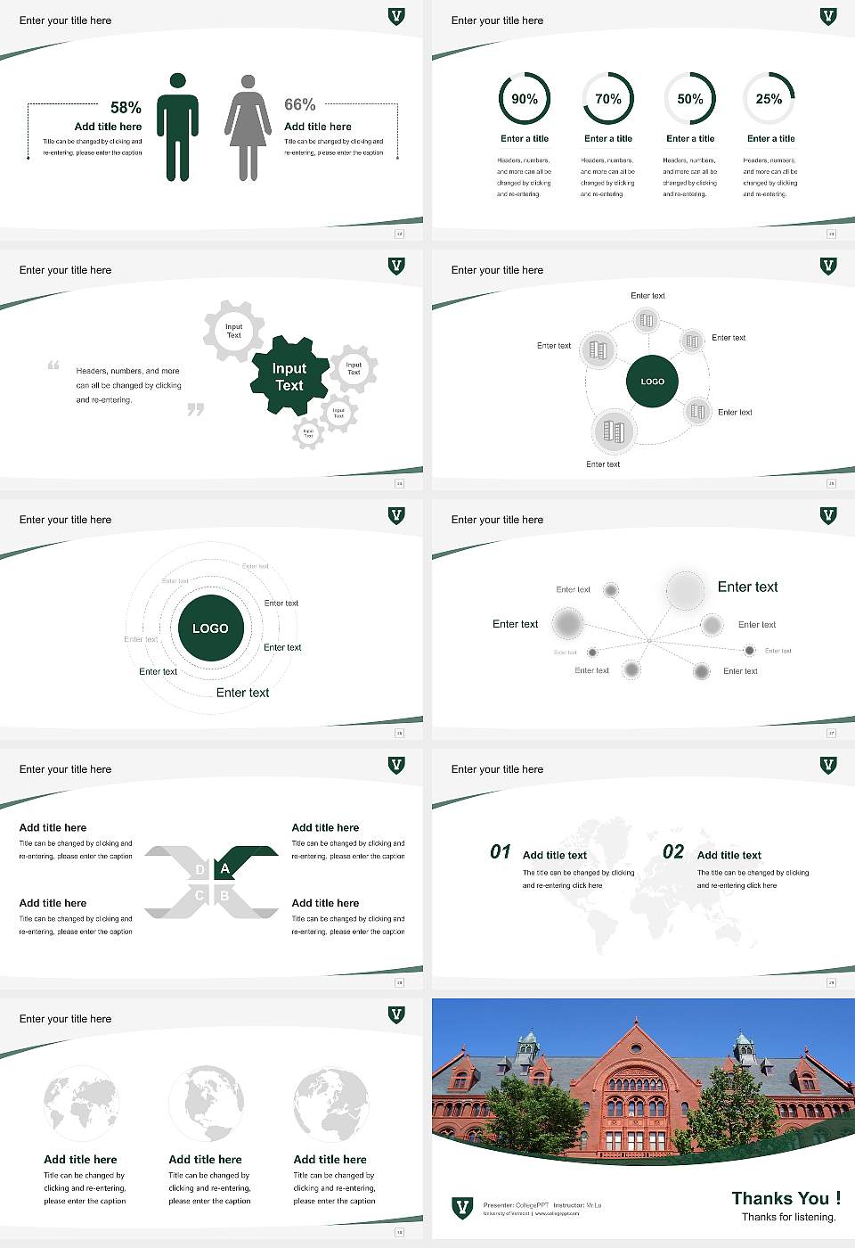 University of Vermont Course/Courseware Creation PPT Template16:9 ratio PPT effect preview image4