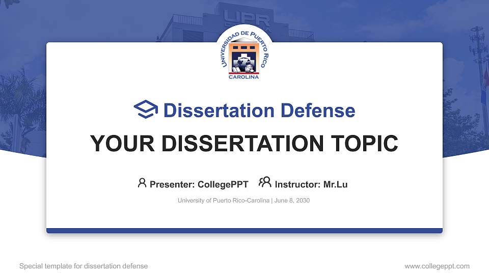 University of Puerto Rico-Carolina Graduation Thesis Defense PPT Template16:9 ratio PPT effect preview image