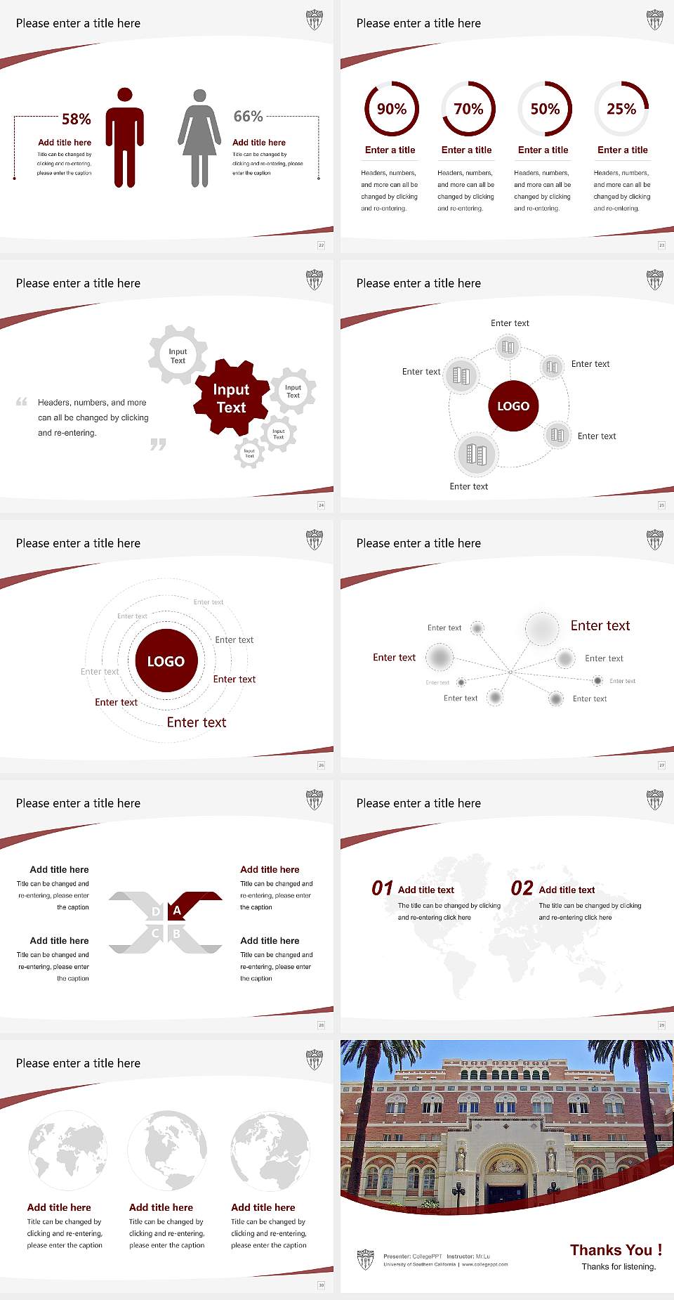 University of Southern California Course/Courseware Creation PPT Template4:3 ratio PPT effect preview image4