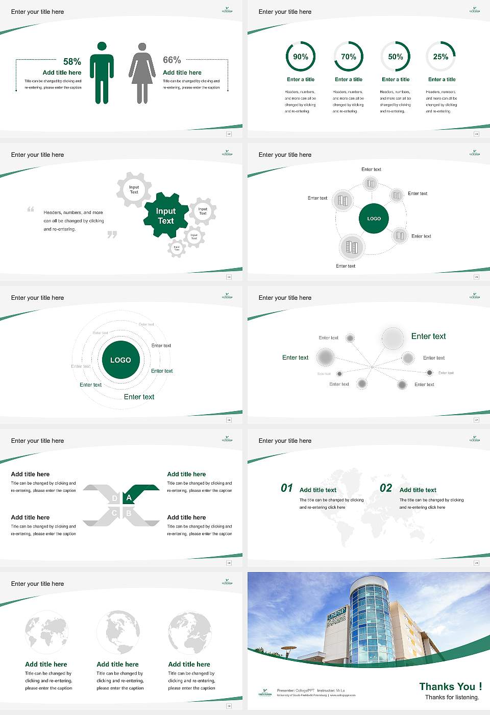 University of South Florida-St Petersburg Course/Courseware Creation PPT Template16:9 ratio PPT effect preview image4