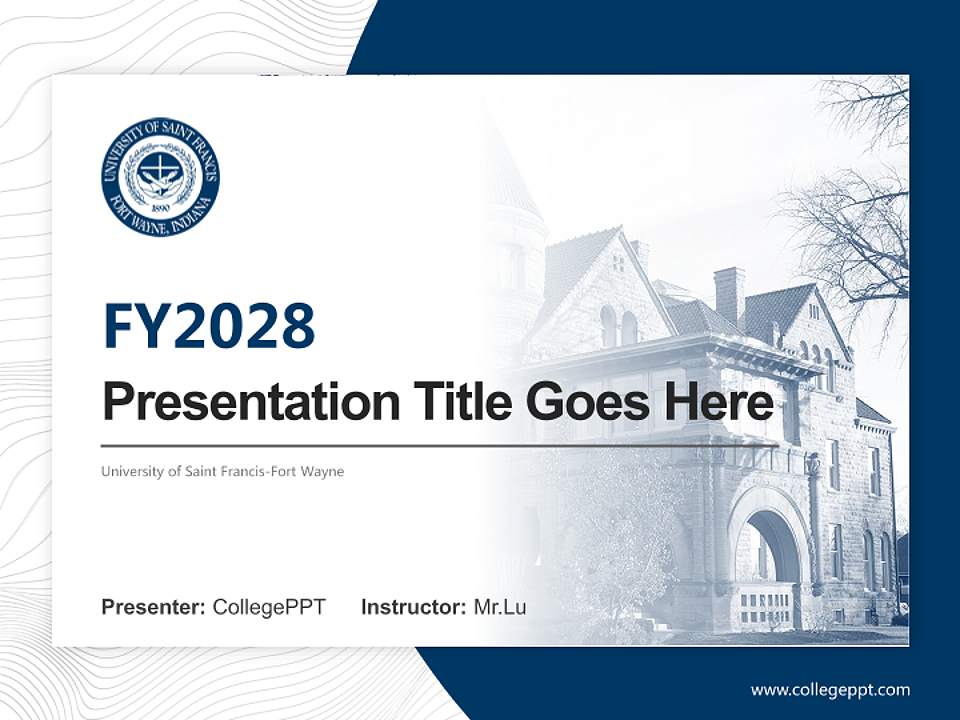 University of Saint Francis-Fort Wayne Academic Presentation/Research Findings Report PPT Template4:3 ratio PPT effect preview image5
