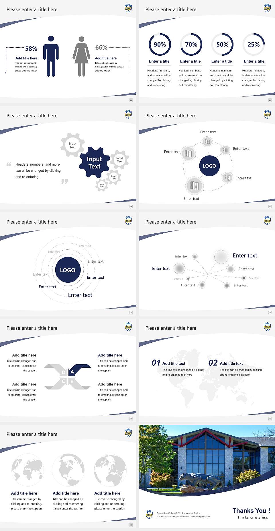 University of Pittsburgh-Johnstown Course/Courseware Creation PPT Template4:3 ratio PPT effect preview image4