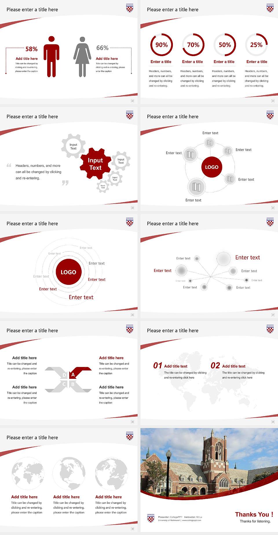 University of Richmond Course/Courseware Creation PPT Template4:3 ratio PPT effect preview image4