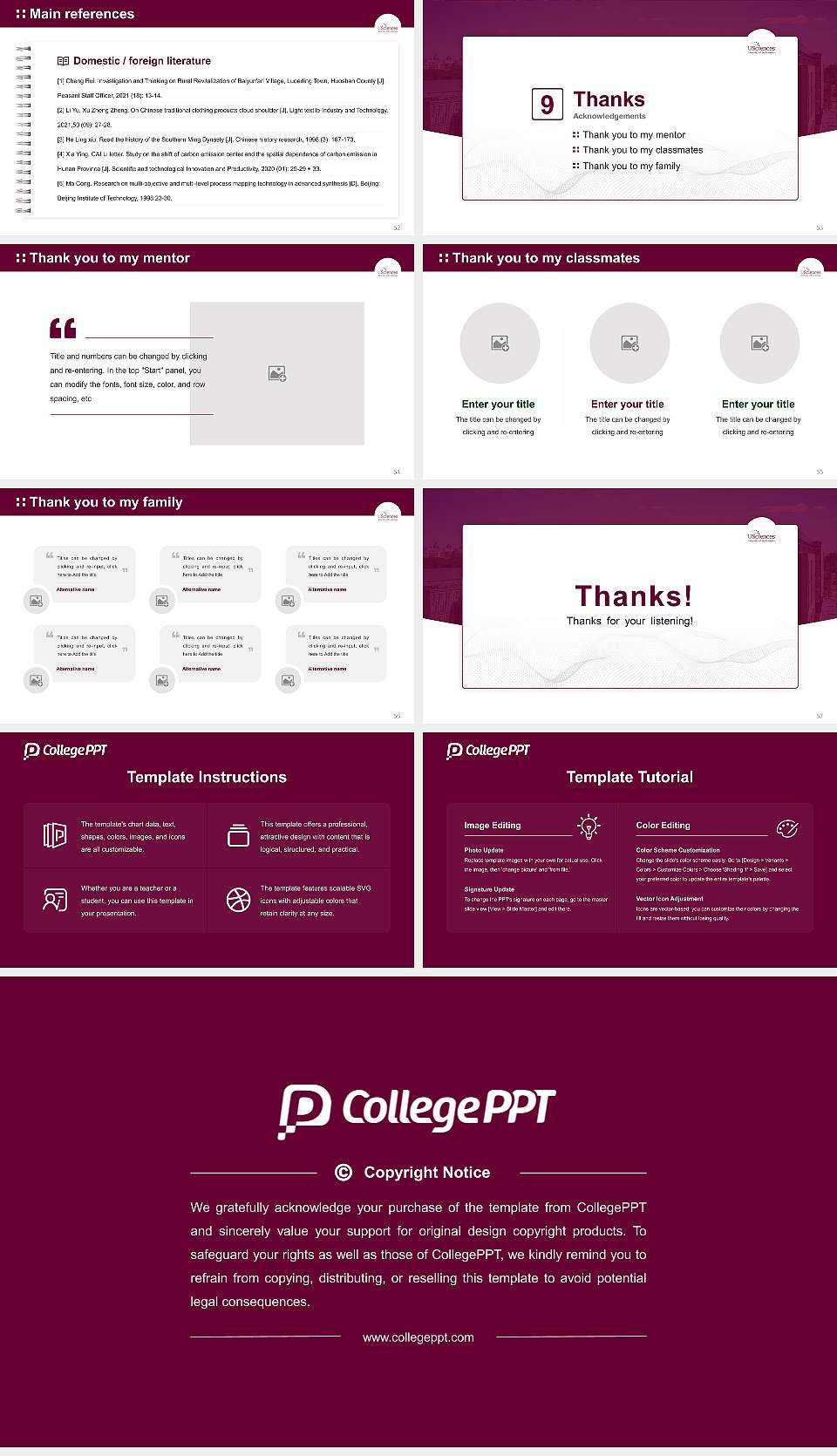 University of the Sciences Graduation Thesis Defense PPT Template16:9 ratio PPT effect preview image7