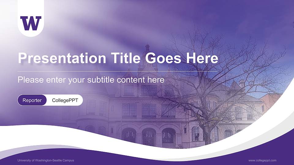 University of Washington-Seattle Campus Lecture Sharing and Networking Event PPT Template16:9 ratio PPT effect preview image