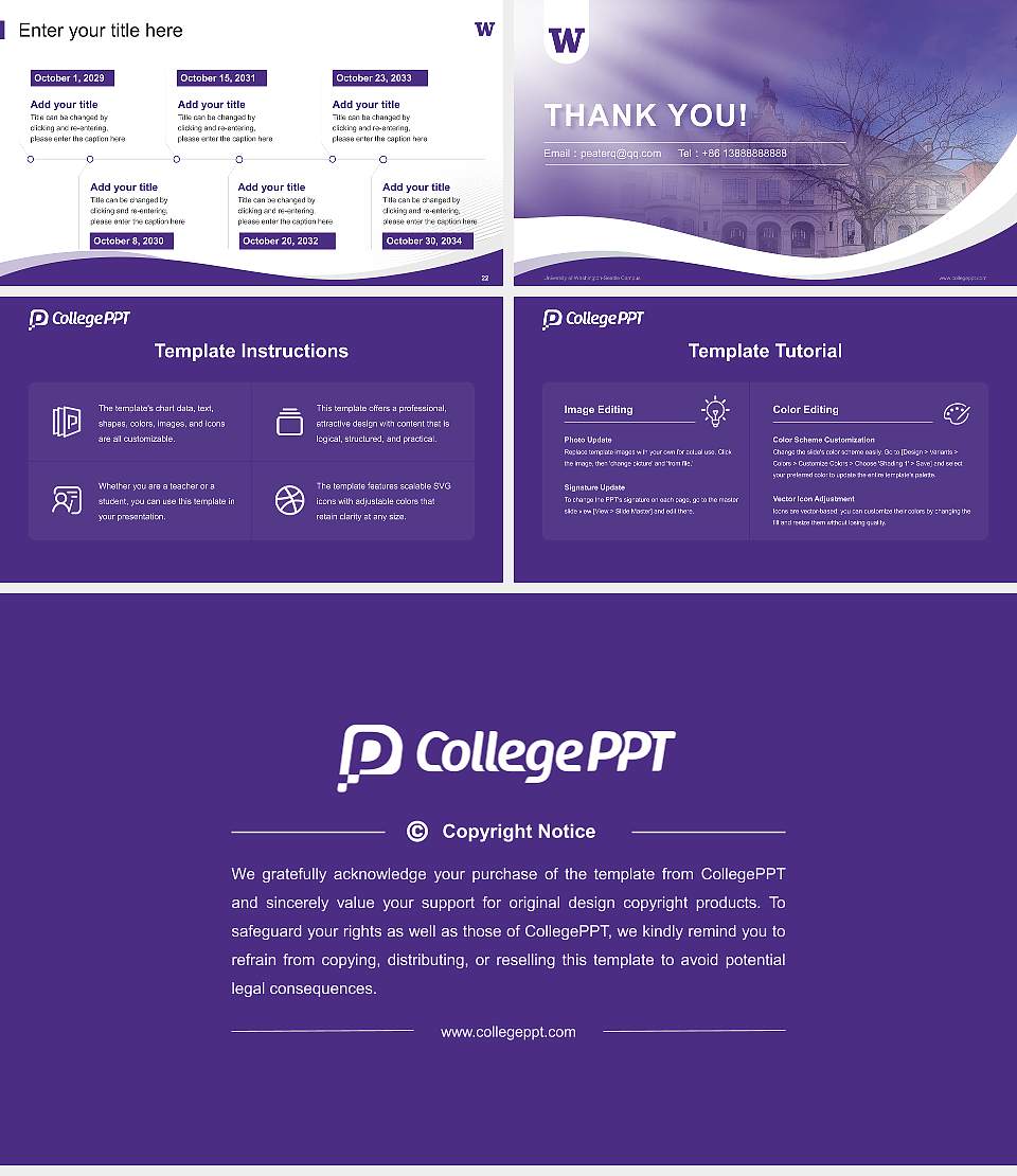 University of Washington-Seattle Campus Lecture Sharing and Networking Event PPT Template16:9 ratio PPT effect preview image4