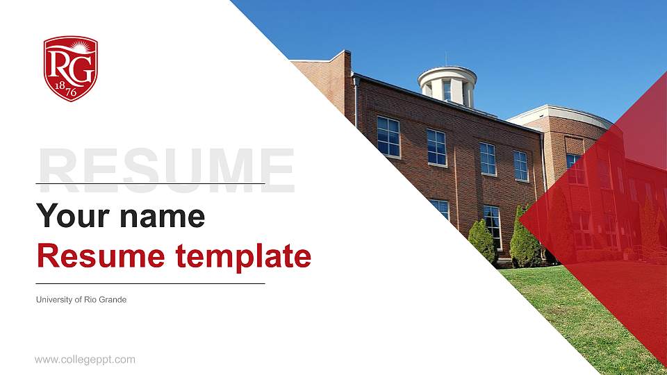 University of Rio Grande Resume PPT Template16:9 ratio PPT effect preview image1