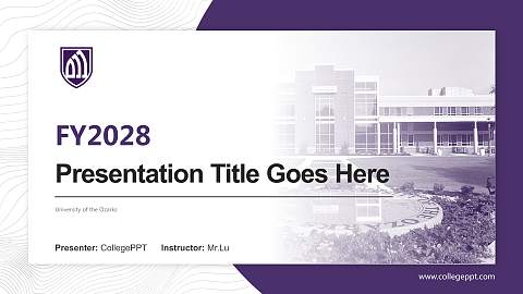 University of the Ozarks Academic Presentation/Research Findings Report PPT Template