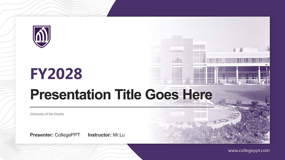 University of the Ozarks Academic Presentation/Research Findings Report PPT Template16:9 ratio PPT effect preview image