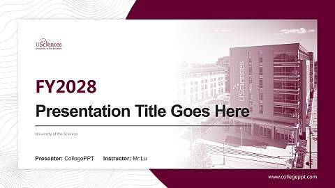 University of the Sciences Academic Presentation/Research Findings Report PPT Template
