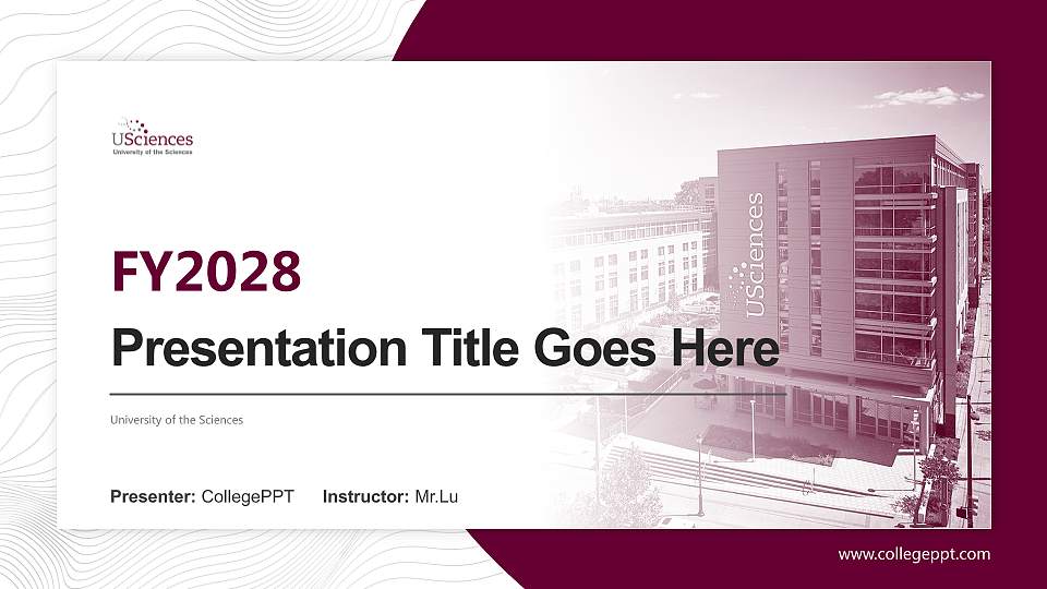 University of the Sciences Academic Presentation/Research Findings Report PPT Template16:9 ratio PPT effect preview image