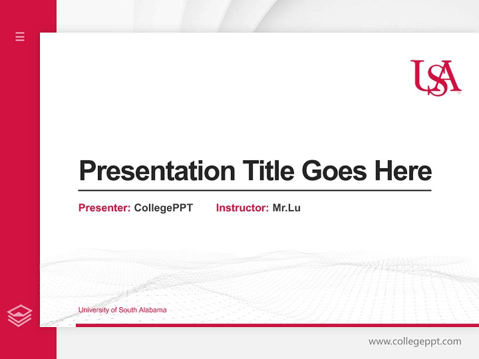 University of South Alabama Thesis Proposal/Graduation Defense PPT Template4:3 ratio PPT effect preview image5