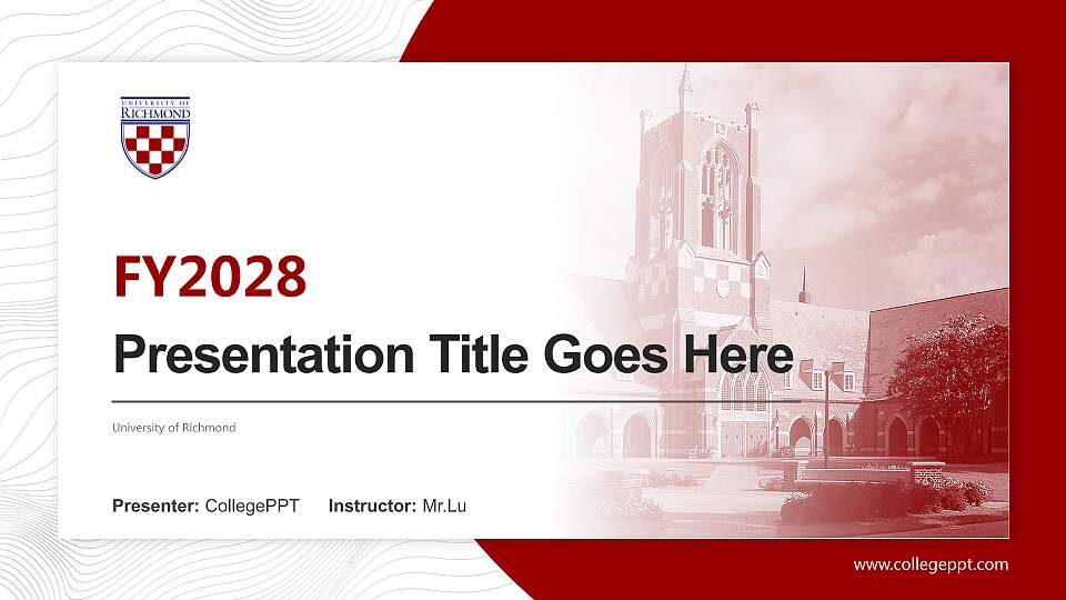 University of Richmond Academic Presentation/Research Findings Report PPT Template16:9 ratio PPT effect preview image