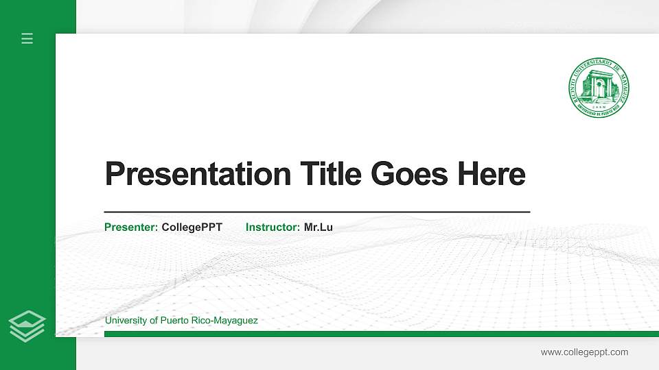University of Puerto Rico-Mayaguez Thesis Proposal/Graduation Defense PPT Template16:9 ratio PPT effect preview image