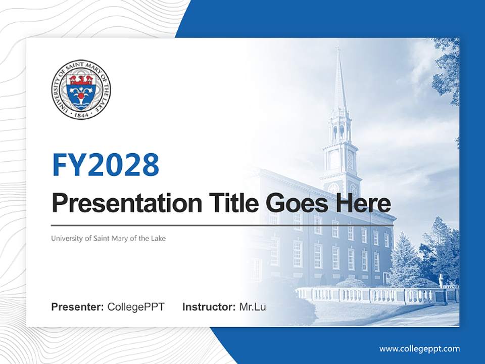 University of Saint Mary of the Lake Academic Presentation/Research Findings Report PPT Template4:3 ratio PPT effect preview image5