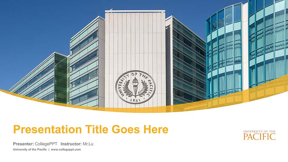 University of the Pacific Course/Courseware Creation PPT Template16:9 ratio PPT effect preview image