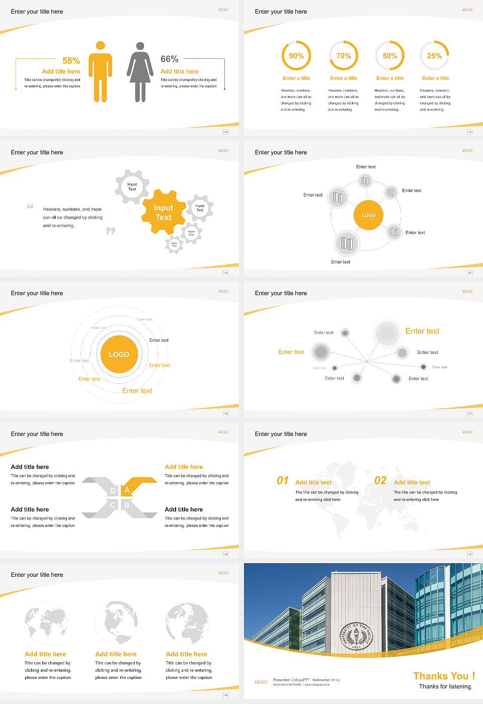 University of the Pacific Course/Courseware Creation PPT Template16:9 ratio PPT effect preview image4
