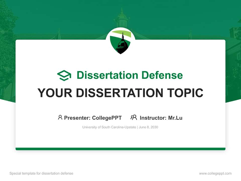 University of South Carolina-Upstate Graduation Thesis Defense PPT Template4:3 ratio PPT effect preview image7