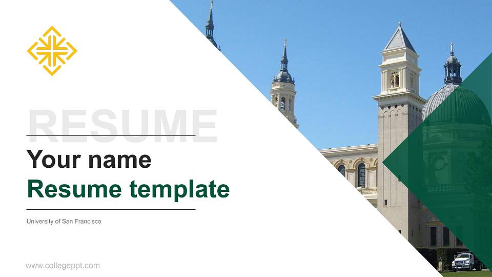 University of San Francisco Resume PPT Template16:9 ratio PPT effect preview image