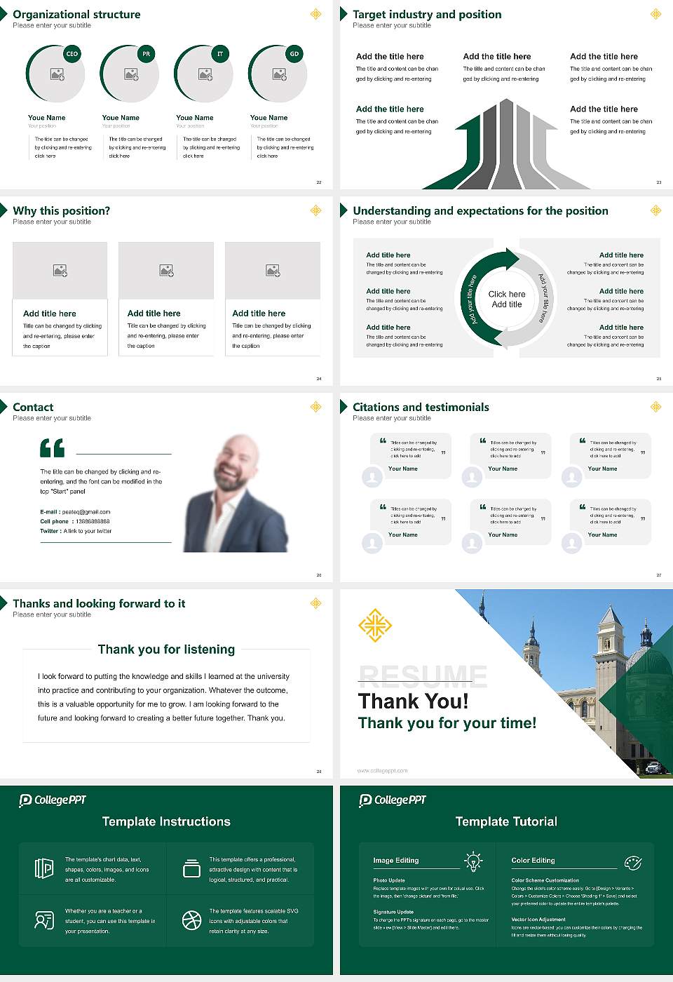 University of San Francisco Resume PPT Template16:9 ratio PPT effect preview image4