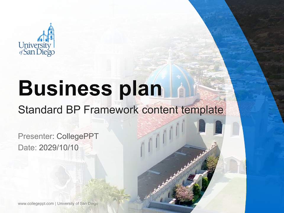 University of San Diego Competition/Entrepreneurship Contest PPT Template4:3 ratio PPT effect preview image9