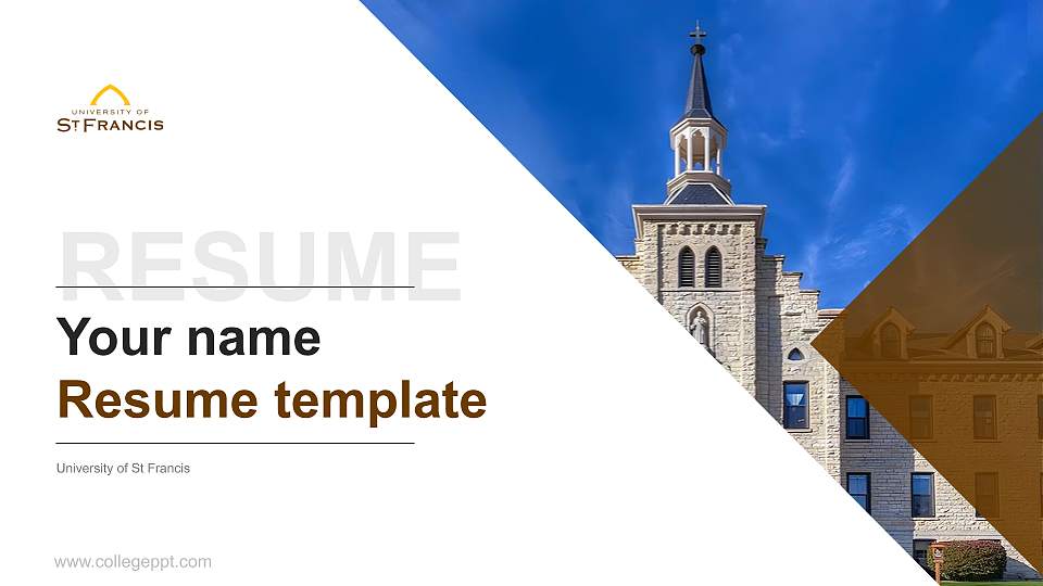 University of St Francis Resume PPT Template16:9 ratio PPT effect preview image