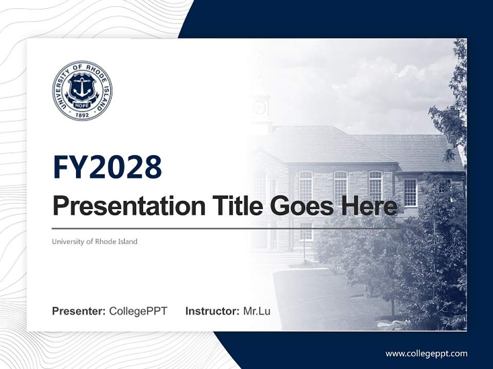 University of Rhode Island Academic Presentation/Research Findings Report PPT Template4:3 ratio PPT effect preview image5