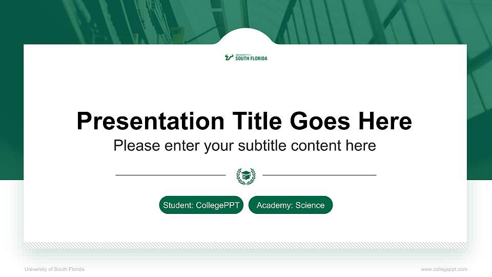 University of South Florida National Scholarship Defense PPT Template16:9 ratio PPT effect preview image