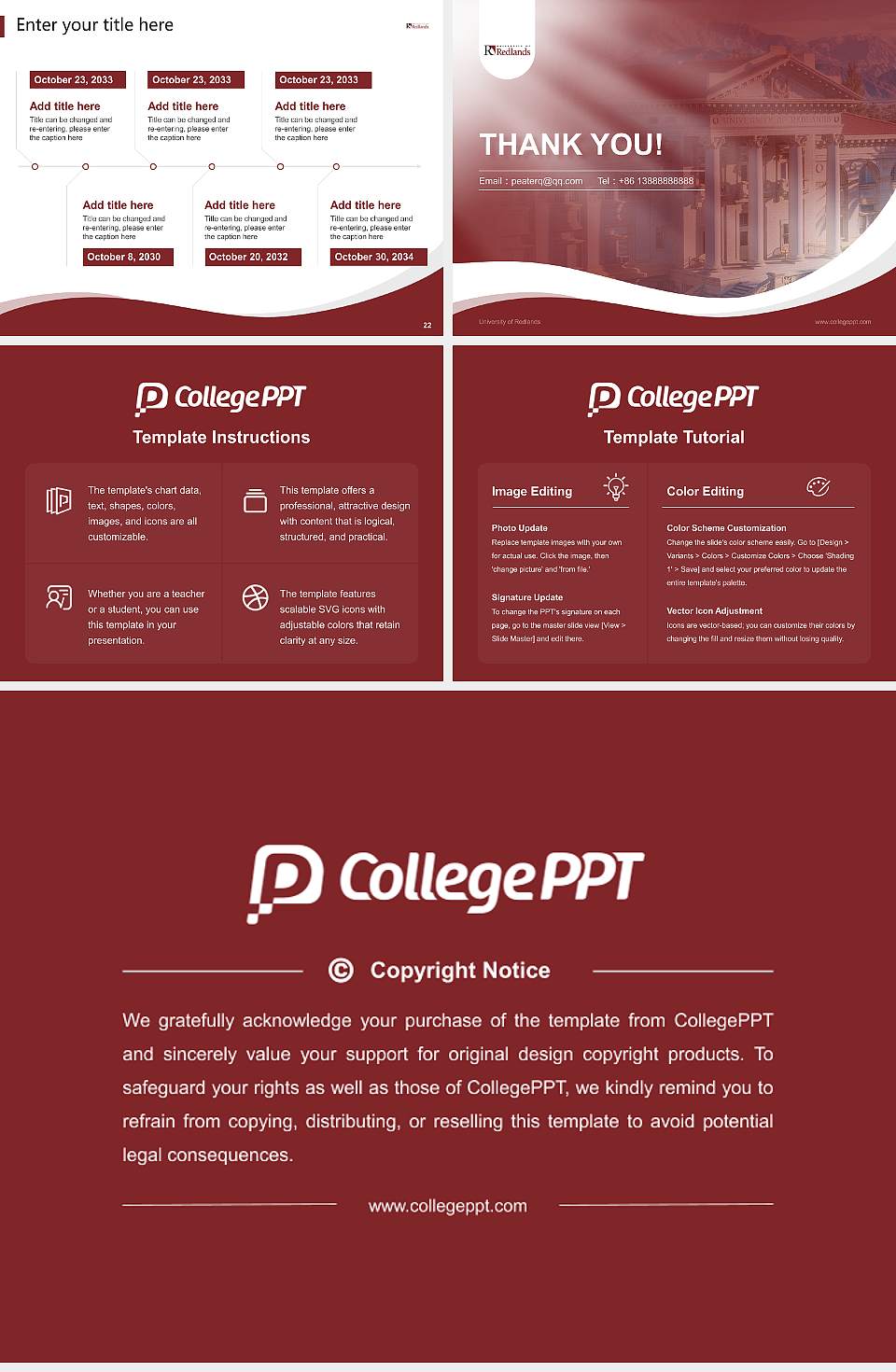 University of Redlands Lecture Sharing and Networking Event PPT Template4:3 ratio PPT effect preview image4