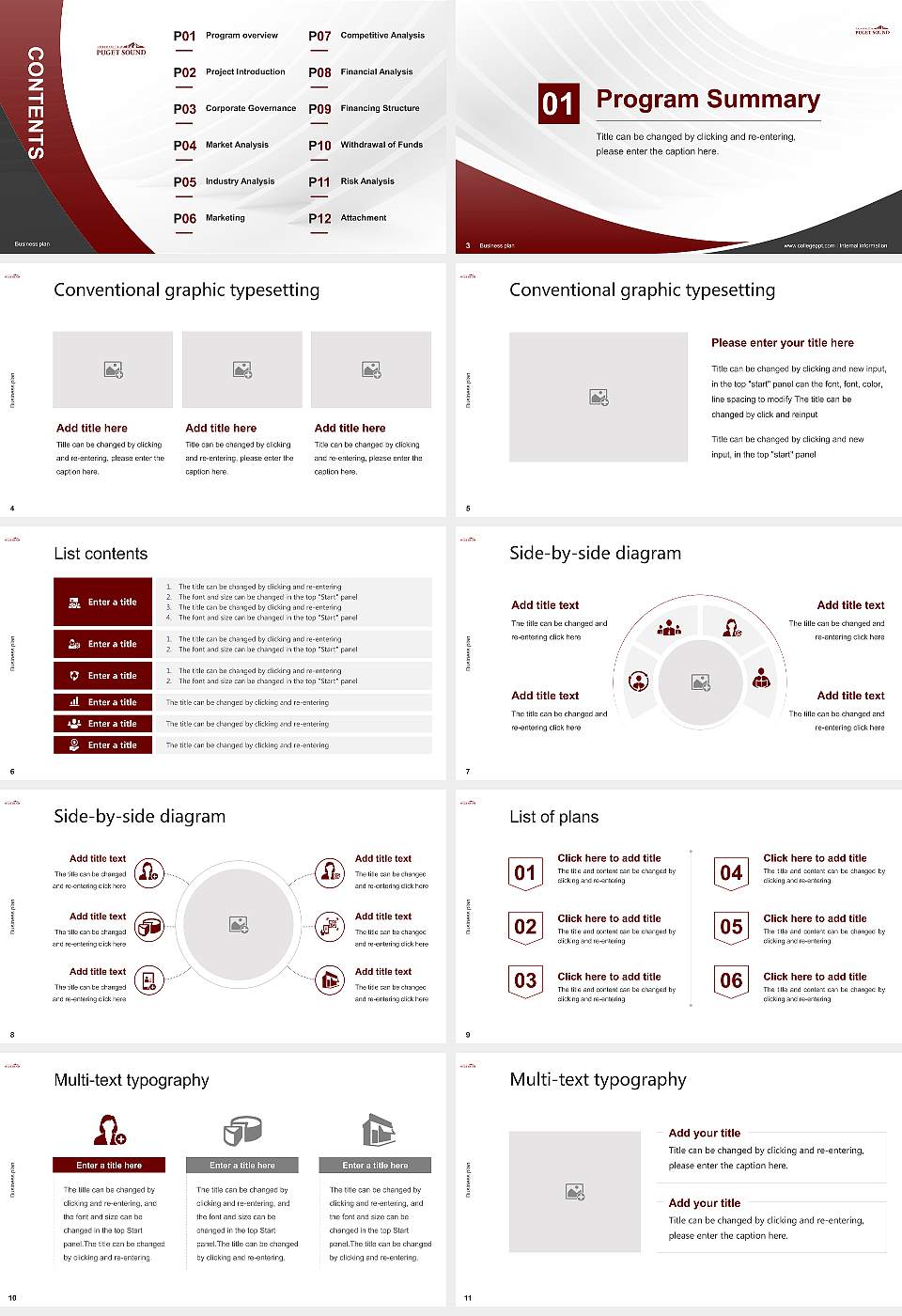 University of Puget Sound Competition/Entrepreneurship Contest PPT Template16:9 ratio PPT effect preview image2