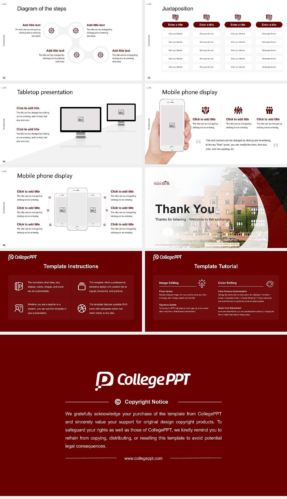 University of Puget Sound Competition/Entrepreneurship Contest PPT Template16:9 ratio PPT effect preview image9