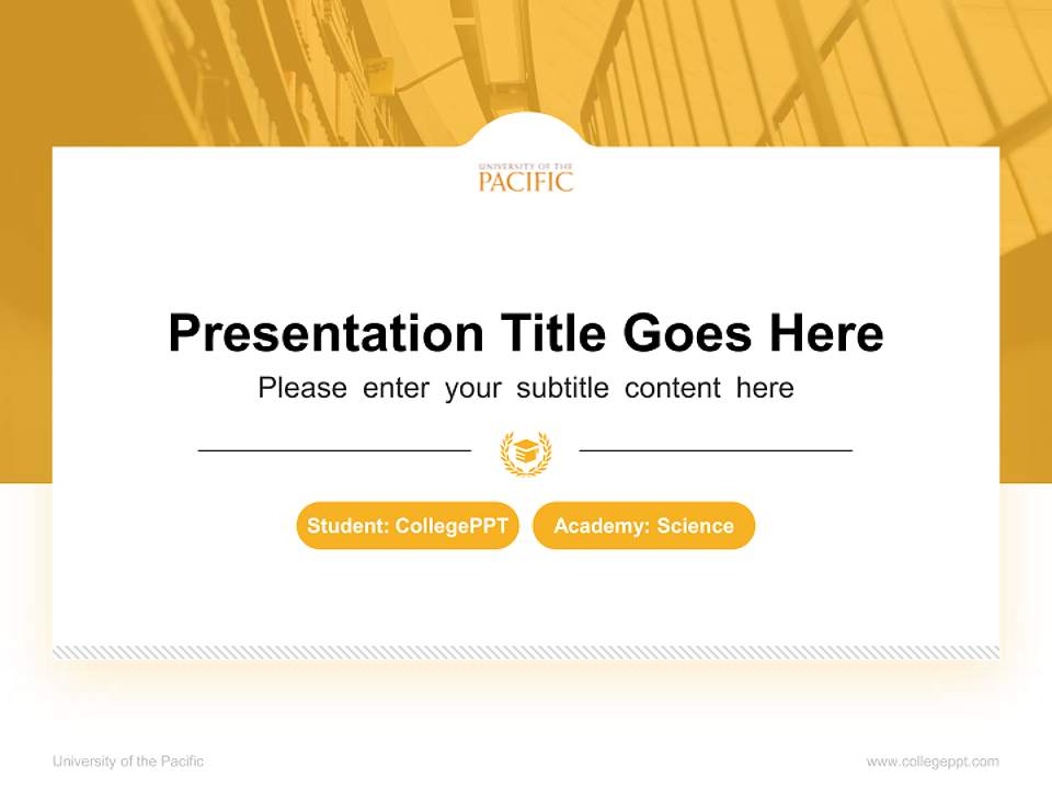 University of the Pacific National Scholarship Defense PPT Template4:3 ratio PPT effect preview image4