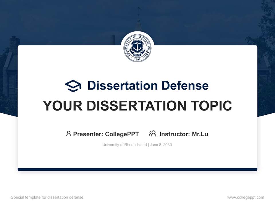 University of Rhode Island Graduation Thesis Defense PPT Template4:3 ratio PPT effect preview image7