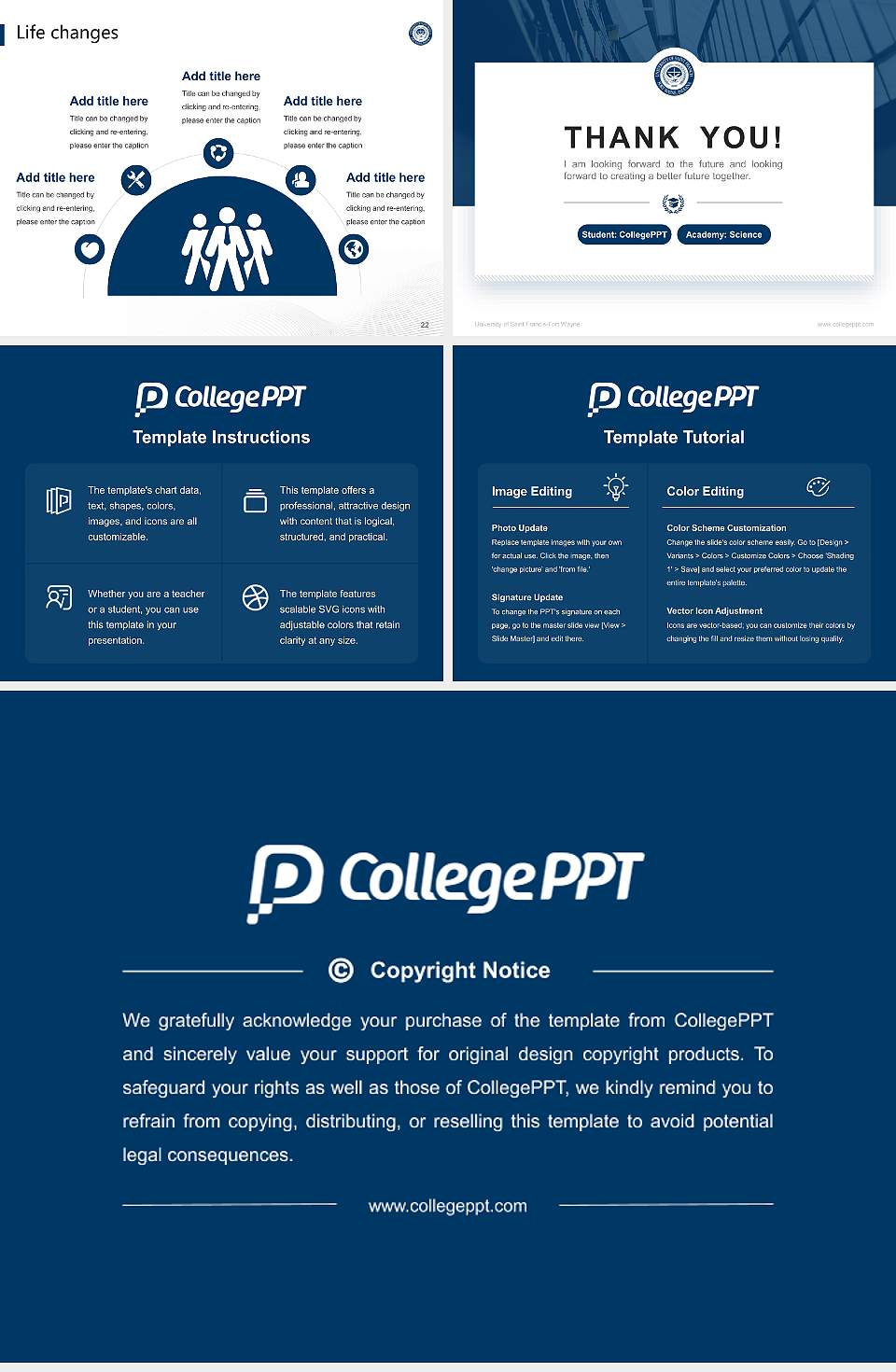 University of Saint Francis-Fort Wayne National Scholarship Defense PPT Template4:3 ratio PPT effect preview image4
