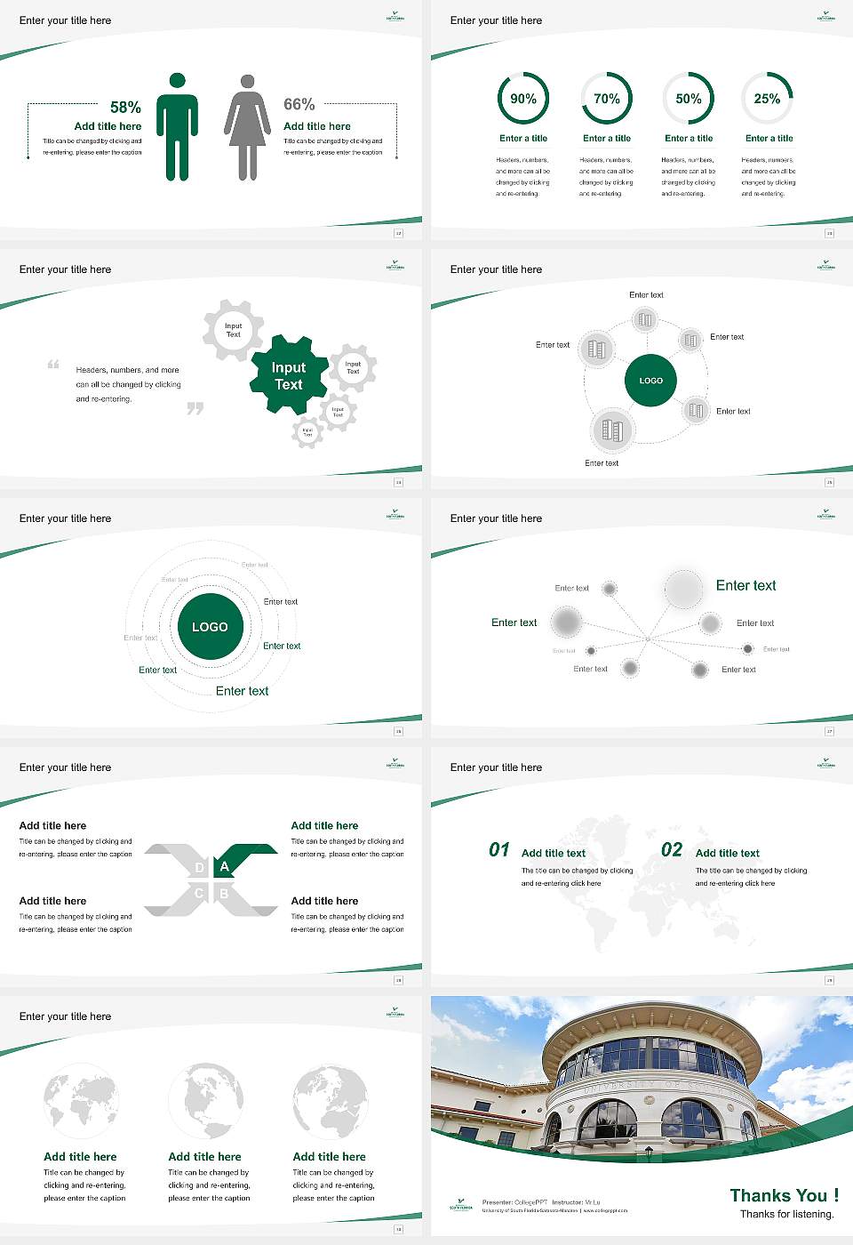 University of South Florida-Sarasota-Manatee Course/Courseware Creation PPT Template16:9 ratio PPT effect preview image4