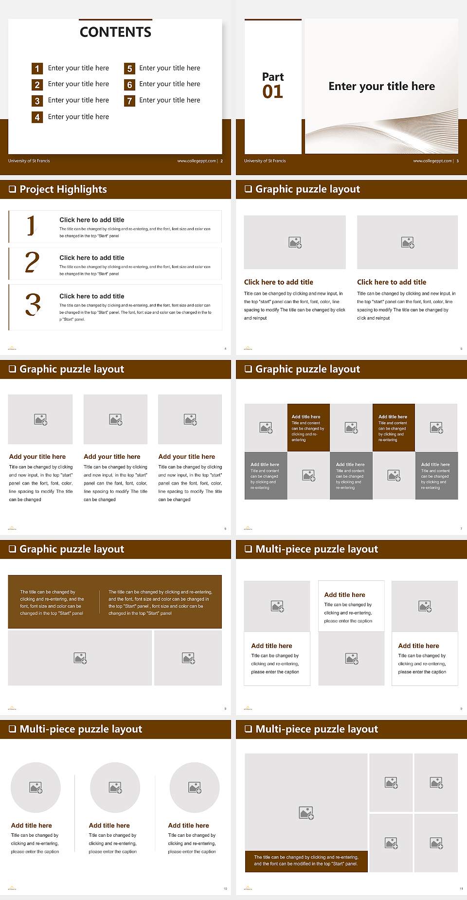 University of St Francis General Purpose PPT Template4:3 ratio PPT effect preview image2
