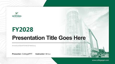 University of South Florida-St Petersburg Academic Presentation/Research Findings Report PPT Template