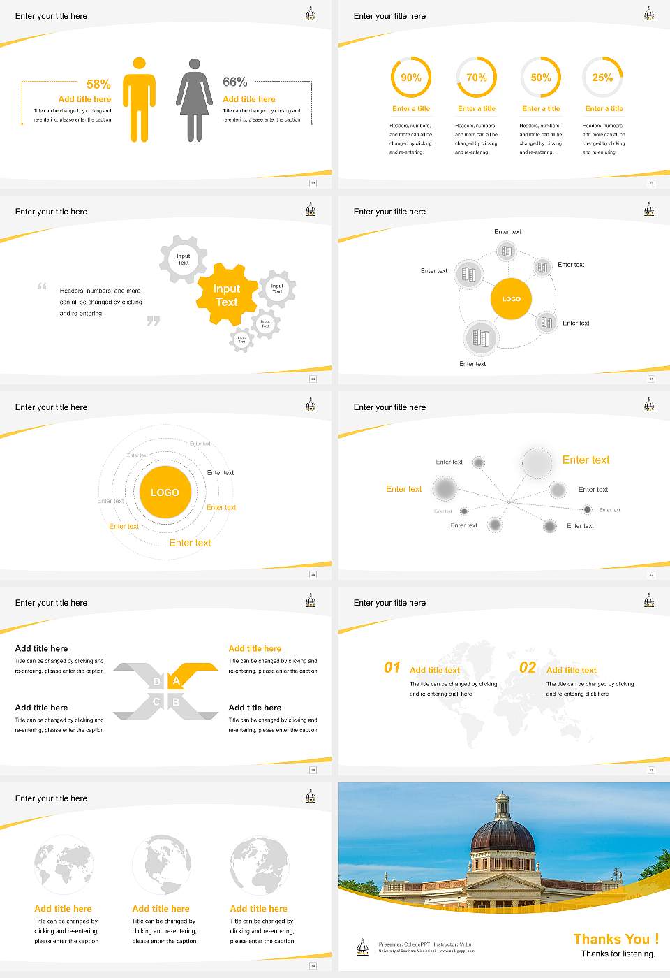 University of Southern Mississippi Course/Courseware Creation PPT Template16:9 ratio PPT effect preview image4