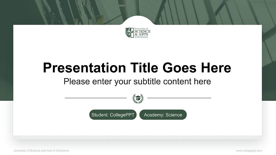 University of Science and Arts of Oklahoma National Scholarship Defense PPT Template16:9 ratio PPT effect preview image