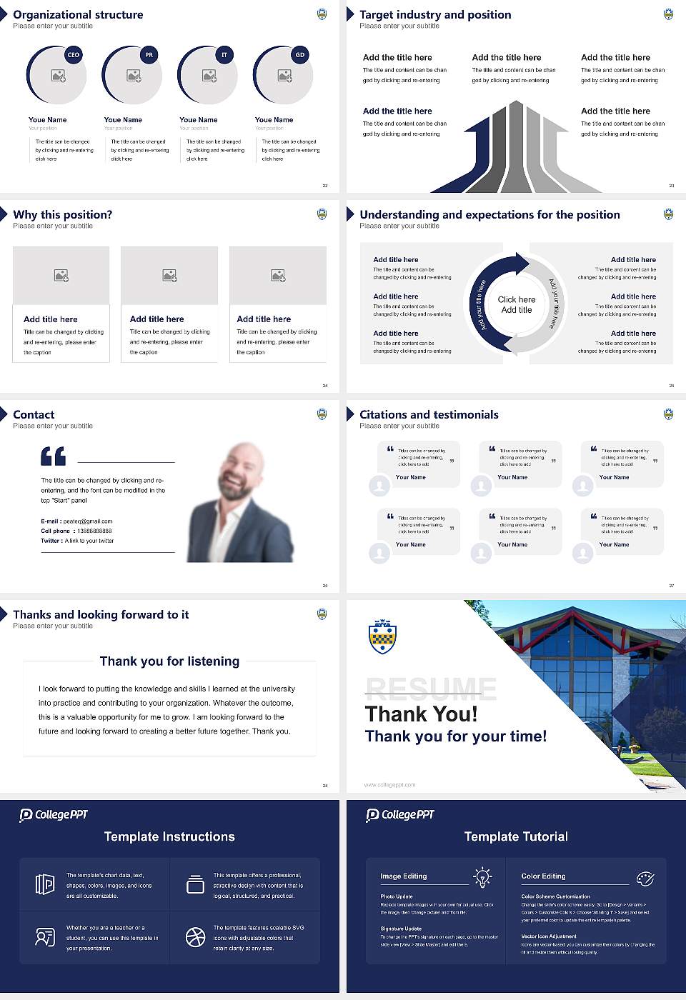 University of Pittsburgh-Johnstown Resume PPT Template16:9 ratio PPT effect preview image4