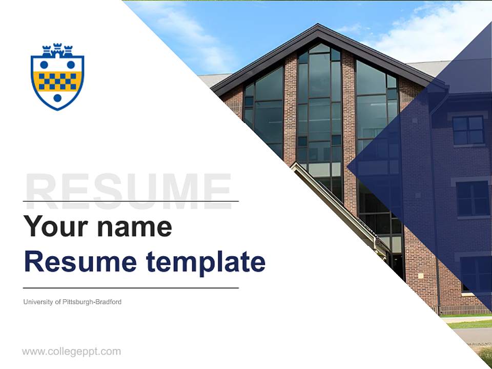 University of Pittsburgh-Bradford Resume PPT Template4:3 ratio PPT effect preview image5