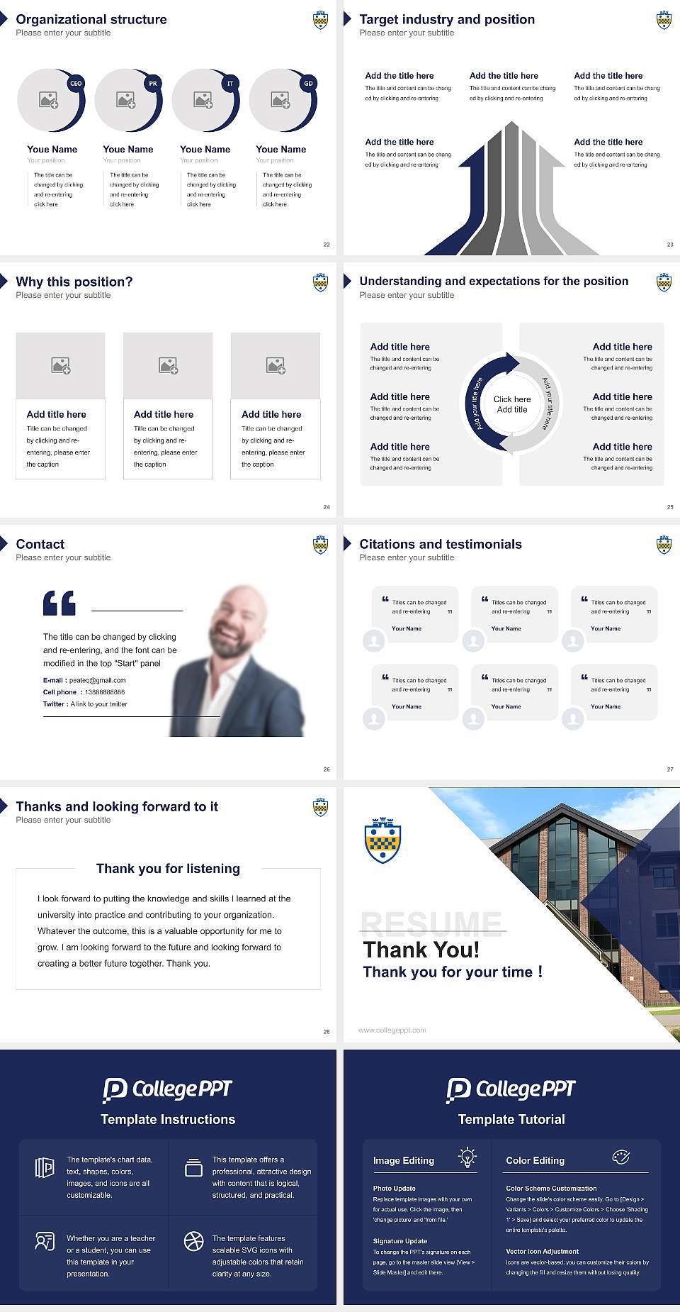 University of Pittsburgh-Bradford Resume PPT Template4:3 ratio PPT effect preview image4