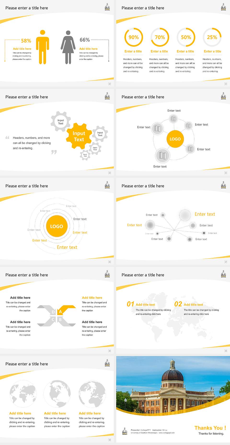 University of Southern Mississippi Course/Courseware Creation PPT Template4:3 ratio PPT effect preview image4