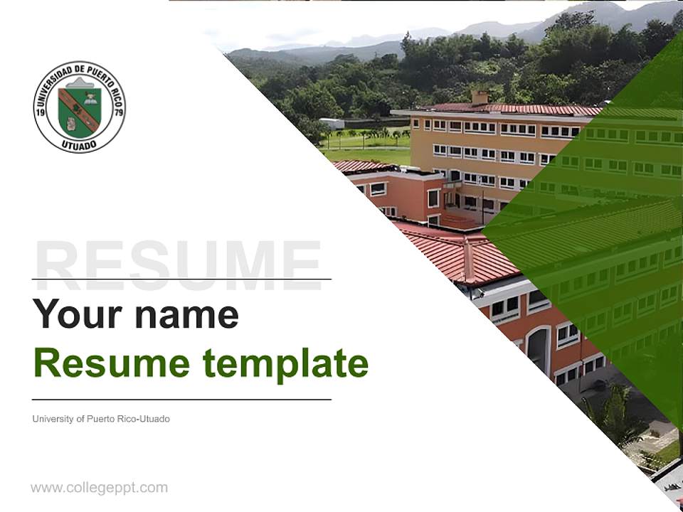 University of Puerto Rico-Utuado Resume PPT Template4:3 ratio PPT effect preview image5