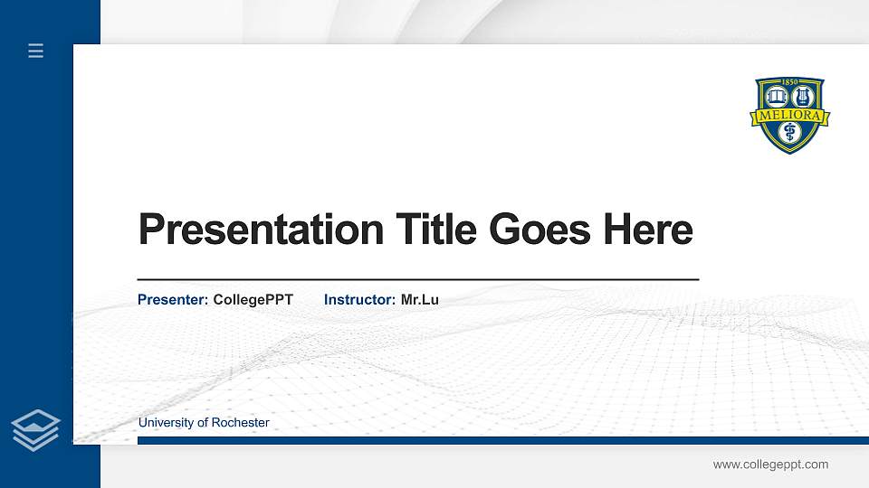 University of Rochester Thesis Proposal/Graduation Defense PPT Template16:9 ratio PPT effect preview image1