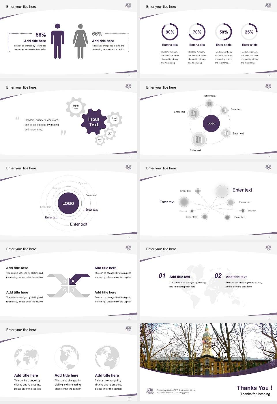 University of the People Course/Courseware Creation PPT Template16:9 ratio PPT effect preview image4