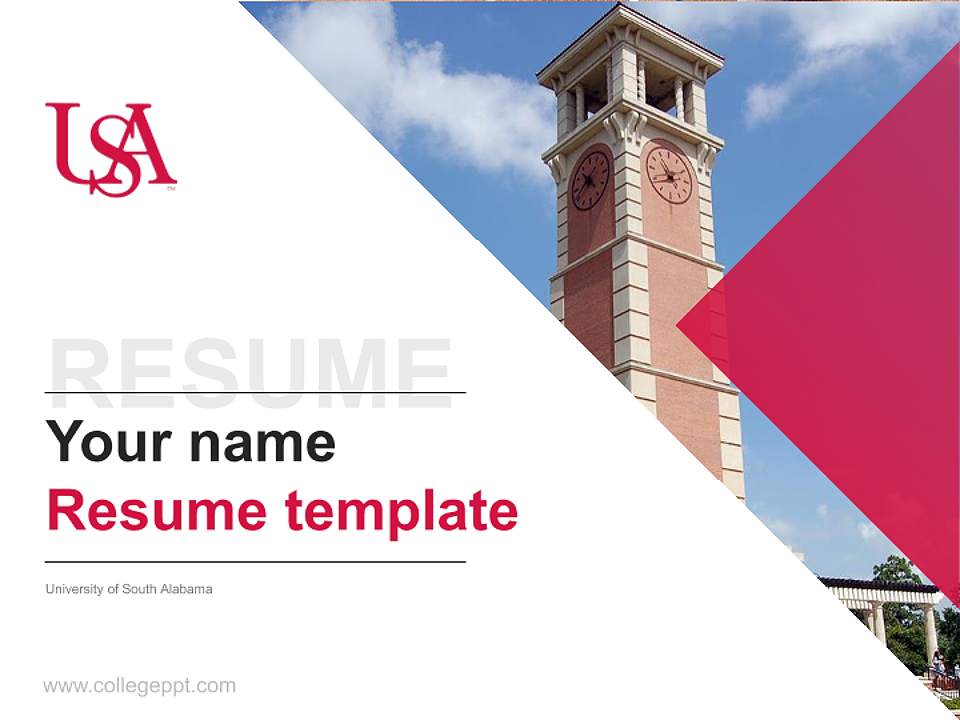 University of South Alabama Resume PPT Template4:3 ratio PPT effect preview image5